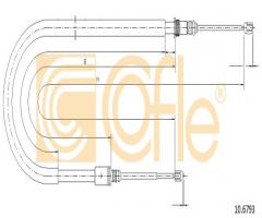 Cofle 10.6793 linka hamulca ręcznego renault laguna iii  07- , renault laguna iii (bt0/1)