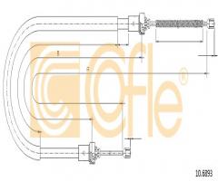 Cofle 10.6893 linka hamulca ręcznego dacia sandero  07- tył, dacia sandero