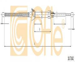 Cofle 10.7142 linka hamulca ręcznego skoda citigo  11/10  tył, seat mii (kf1_), skoda citigo, vw up