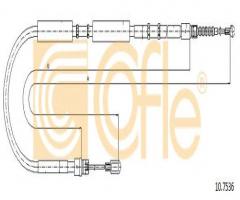 Cofle 10.7536 linka hamulca ręcznego audi a4  00-08 prawy tył, audi a4 (8e2, b6), seat exeo (3r2)