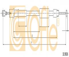 Cofle 10.9836 linka hamulca ręcznego mercedes vito  03- prawy ty