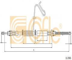Cofle 11.5581 linka hamulca ręcznego ford transit 03- prawy tył, ford transit autobus