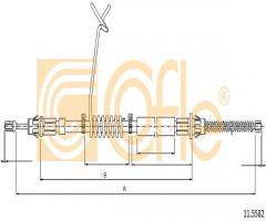 Cofle 11.5582 linka hamulca ręcznego ford transit 00- lewy tył, ford transit autobus
