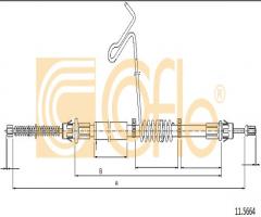Cofle 11.5664 linka hamulca ręcznego ford transit 00- prawy tył, ford transit autobus