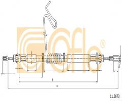 Cofle 11.5673 linka hamulca ręcznego ford transit  06- lt, ford transit autobus