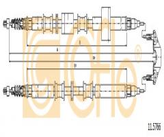 Cofle 11.5766 linka hamulca ręcznego opel meriva  03-, opel meriva