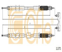 Cofle 11.5771 linka hamulca ręcznego opel corsa d  06-07 tył, opel corsa d