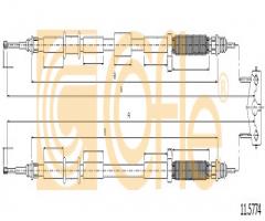 Cofle 11.5774 linka hamulca ręcznego opel corsa d  07- tył, opel corsa d