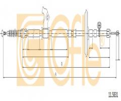 Cofle 11.5831 linka hamulca ręcznego opel astra j  09- lewy tył, chevrolet cruze (j300)