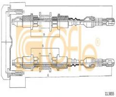 Cofle 11.5855 linka hamulca ręcznego opel astra f kombi  91-98 