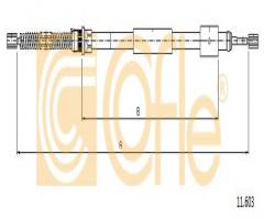 Cofle 11.603 linka hamulca ręcznego peugeot 309  85-93 lewy tył, peugeot 309 i (10c, 10a)