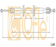 Cofle 11.6680 linka hamulca ręcznego renault kangoo 4x4  01-07 , renault kangoo (kc0/1_)