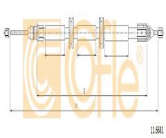 Cofle 11.6681 linka hamulca ręcznego renault kangoo 4x4  01-07 , renault kangoo (kc0/1_)