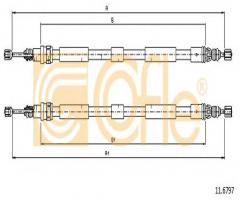 Cofle 11.6797 linka hamulca ręcznego renault espace  96-02, renault espace iii (je0_)