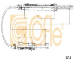 Cofle 1171.1 linka hamulca ręcznego fiat ducato  81-94 tył, citroËn c25 autobus (280_, 290_)