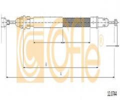 Cofle 12.0744 linka hamulca ręcznego fiat,citroen, citroËn c8 (ea_, eb_), fiat ulysse (179ax)