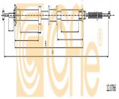 Cofle 12.0766 linka hamulca ręcznego fiat panda 02/12-  prawy tył, fiat panda (312, 519, 319)