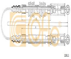 Cofle 1261.1 linka hamulca ręcznego fiat fiorino  88-93 tył, fiat uno (146a/e)