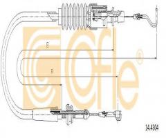 Cofle 14.4304 linka gazu vw t4  1,9 d/td/tdi, vw transporter iv autobus (70xb, 70xc, 7db, 7dw)