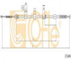 Cofle 17.1436 linka hamulca ręcznego toyota corolla  02-07 lewa