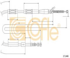 Cofle 17.1446 linka hamulca ręcznego toyota corolla  92-01 pt, toyota corolla (_e10_)