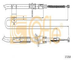 Cofle 17.2518 linka hamulca ręcznego hyundai accent  99-05 lt, hyundai accent ii (lc)
