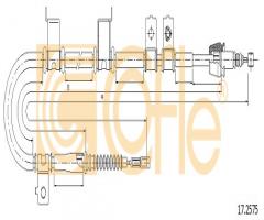 Cofle 17.2575 linka hamulca ręcznego hyundai i30  07-11 lt, hyundai i30 cw (fd)