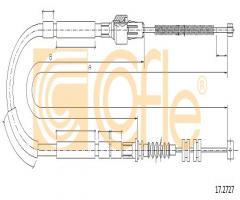 Cofle 17.2727 linka hamulca ręcznego opel frontera  92-95 lewa, opel frontera a sport (5_sud2)