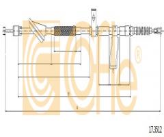 Cofle 17.3512 linka hamulca ręcznego daewoo leganza  97-02 lt, daewoo leganza (klav)