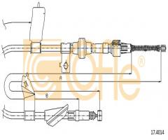 Cofle 17.4014 linka hamulca ręcznego honda civic  91-95 lewa, honda civic v hatchback (eg)