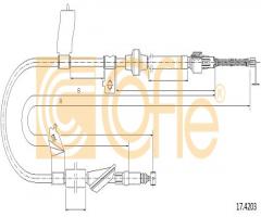 Cofle 17.4203 linka hamulca ręcznego honda civic 95-01 lewy tył, honda civic vi hatchback (ej, ek)