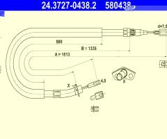 Ate 24.3727-0438 linka hamulca ręcznego mercedes sprinter 95-06