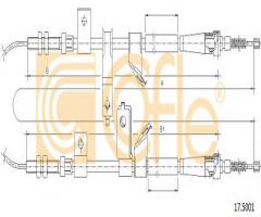 Cofle 17.5001 linka hamulca ręcznego suzuki alto  94-02, suzuki alto