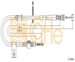 Cofle 17.5041 linka hamulca ręcznego suzuki jimny  98- prawa, suzuki jimny (fj)