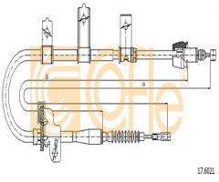 Cofle 17.6021 linka hamulca ręcznego kia picanto  04- lt, kia picanto (ba)
