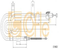 Cofle 17.6022 linka hamulca ręcznego kia picanto  04- lt, kia picanto (ba)