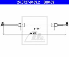 Ate 24.3727-0439 linka hamulca ręcznego mercedes w168 a-klasa 99-04, mercedes-benz klasa a (w168)