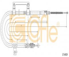 Cofle 17.6029 linka hamulca ręcznego kia shuma  98-04 lewy tył, kia shuma sedan (fb)