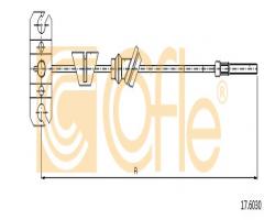Cofle 17.6030 linka hamulca ręcznego kia sportage  94-03 przód, kia sportage (k00)