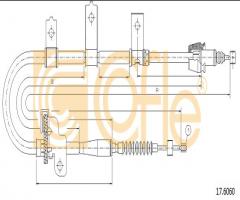 Cofle 17.6060 linka hamulca ręcznego kia picanto  04- lt (+abs), kia picanto (ba)