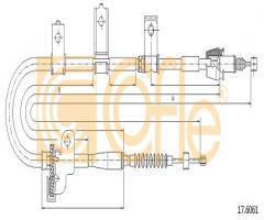 Cofle 17.6061 linka hamulca ręcznego kia picanto  04- pt (+abs), kia picanto (ba)