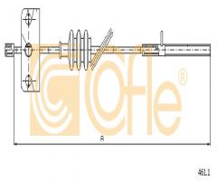 Cofle 461.1 linka hamulca ręcznego fiat marea  96-02 przód, fiat brava (182), hyundai tucson (jm)