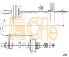 Cofle 492.1 linka sprzęgła fiat scudo  96-06 1,6-1,9d, citroËn evasion (22, u6), fiat ulysse (220)