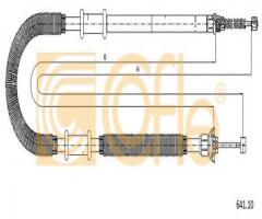 Cofle 641.10 linka hamulca ręcznego fiat doblo  01- prawy tył, fiat doblo cargo (223)