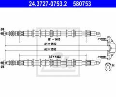 Ate 24.3727-0753 linka hamulca ręcznego opel astra g 01-03 tył, opel astra g hatchback (f48_, f08_)