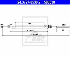 Ate 24.3727-0530 linka hamulca ręcznego fiat ulysse 94-02 lt, citroËn evasion (22, u6)