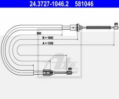 Ate 24.3727-1046 linka hamulca ręcznego renault clio ii 98-05 pt