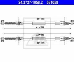 Ate 24.3727-1058 linka hamulca ręcznego renault espace 96-02, renault espace iii (je0_)