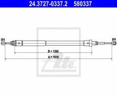 Ate 24.3727-0337 linka hamulca ręcznego citroen xsara kombi 97-05, citroËn xsara break (n2)