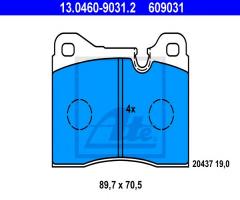 Ate 13.0460-9031 klocki hamulcowe bmw 7 e23 77-86, bmw 5 (e12)